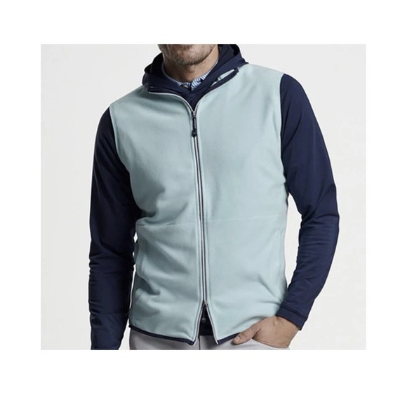 Peter Millar Crown Sport Men's Large Thermal Flow Micro Fleece Full Zip Vest L